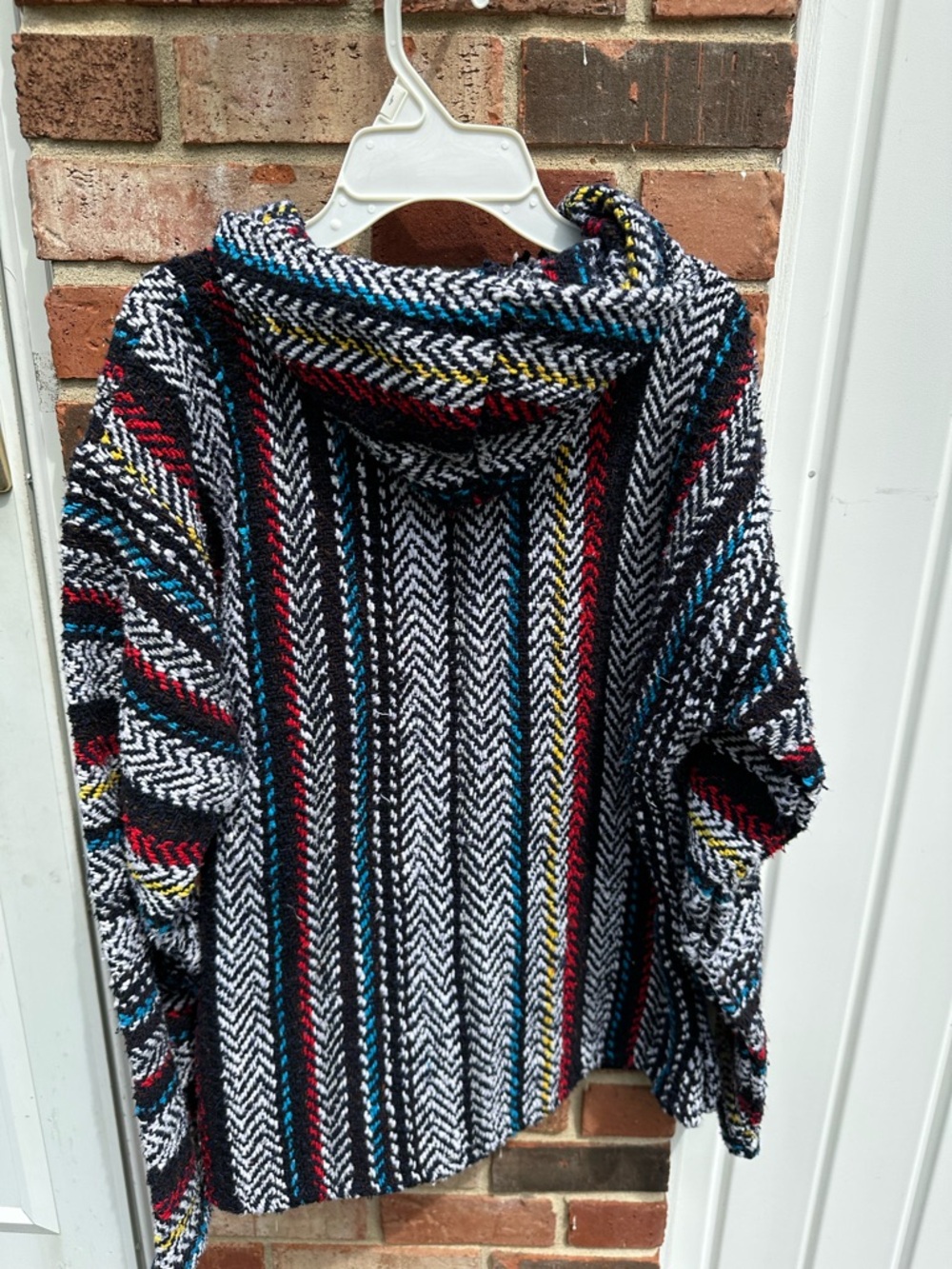 Grateful Dead Baja Hoodie Skull Roses Drug Rug Poncho Sweater Size S Multicolor - Picture 5 of 8